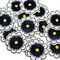1 1/2" Navy Blue Daisy Flower Embroidery Iron On Heat Transfer Patch Pack of 72